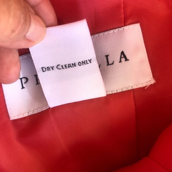 Rare Priscilla of Boston sz 14 Salmon Pink Cocktail Party Ruffle Dress Cotton - Picture 14 of 14